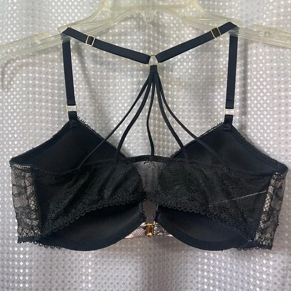 Victoria's Secret Black and Pink Lace Bombshell Bra Size 34C - Picture 2 of 3